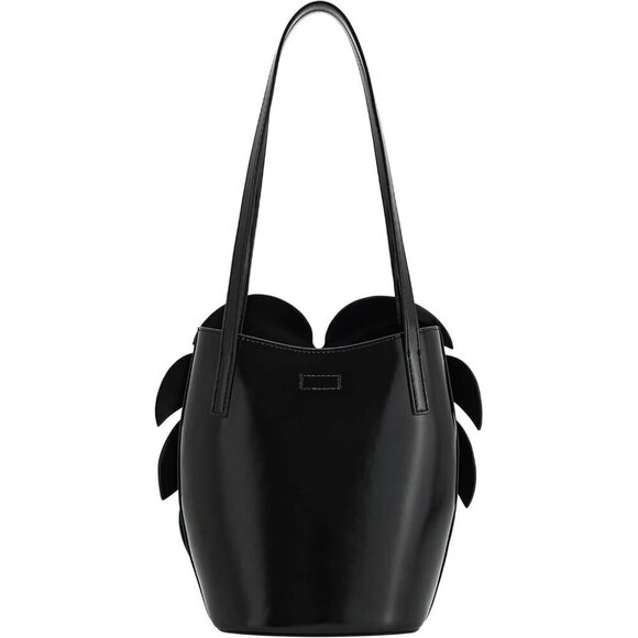 Women's Black Cecelia Leaf Shape Shoulder Bag - Picture 2 of 4